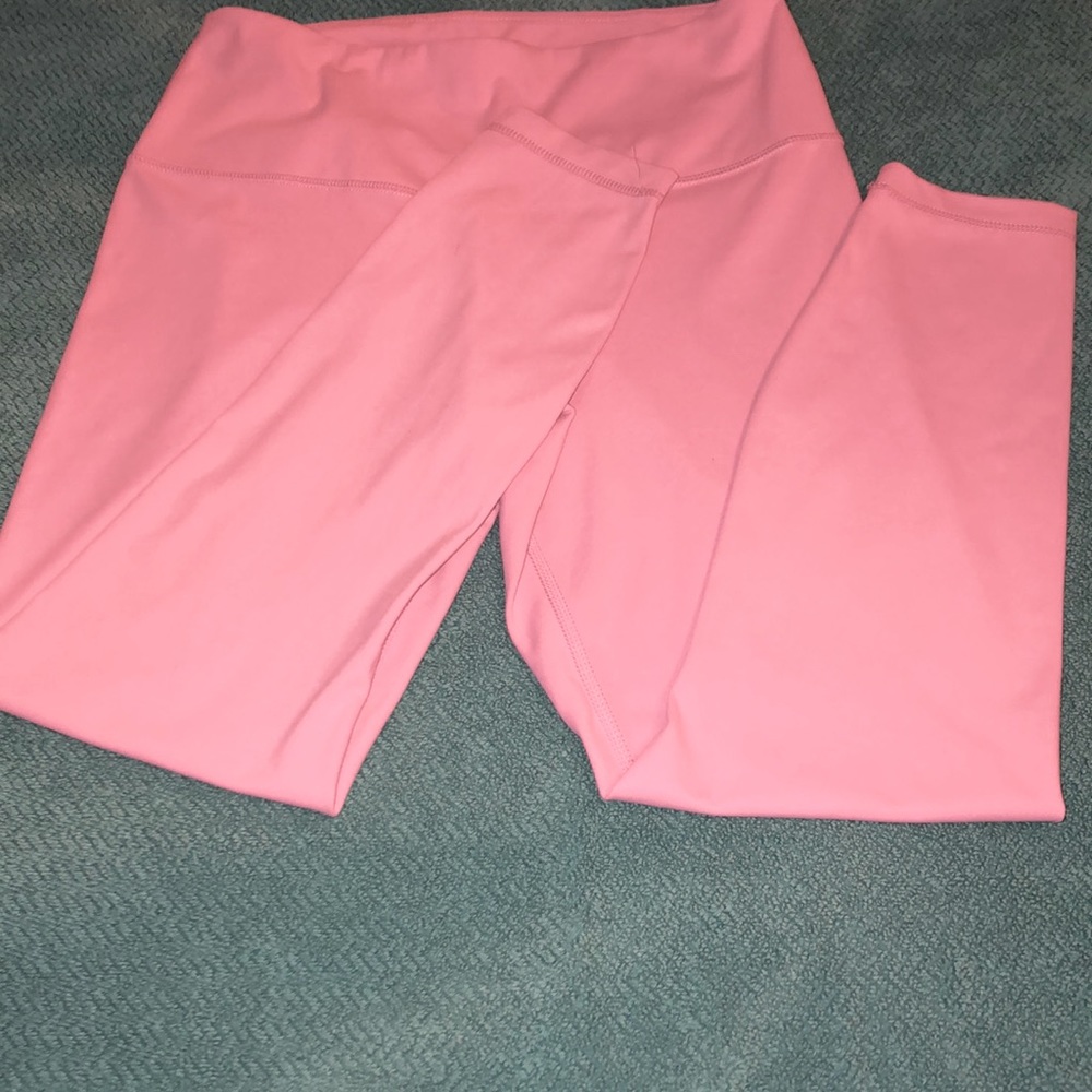 PRETTY PINK “YOGALICIOUS” LEGGINGS-SZ M- EUC